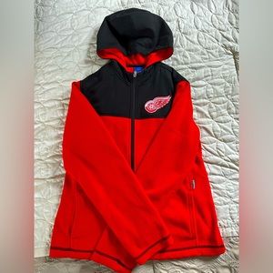 Red Wings Reebok Zip Up Fleece Hoodie